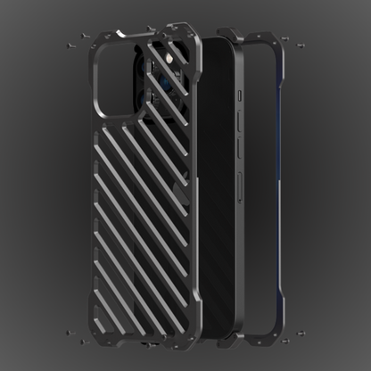 Hollow - Shockproof Aluminium iPhone Metal Case - Dark Gray