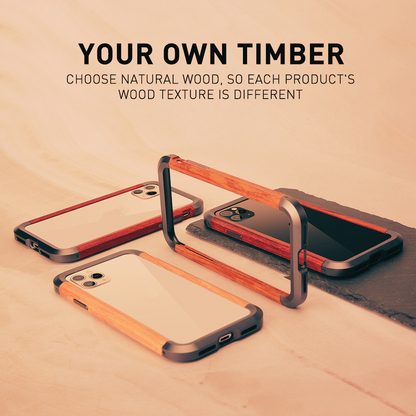 Amazon - Natural Rosewood & Metal Bumper iPhone Case