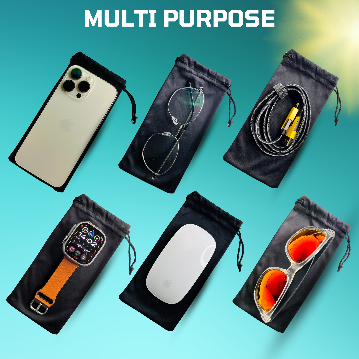 Pouch bag for sunglasses and multi purpose