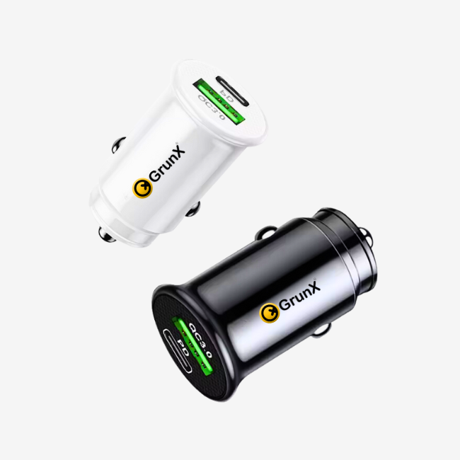 Cool - 20W Car Charger With Dual Output Ports - Black