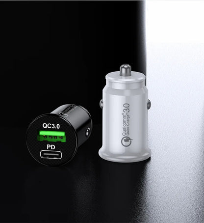 Cool - 20W Dual Ports 3.1a Smart Car Charger For iPhones - Black