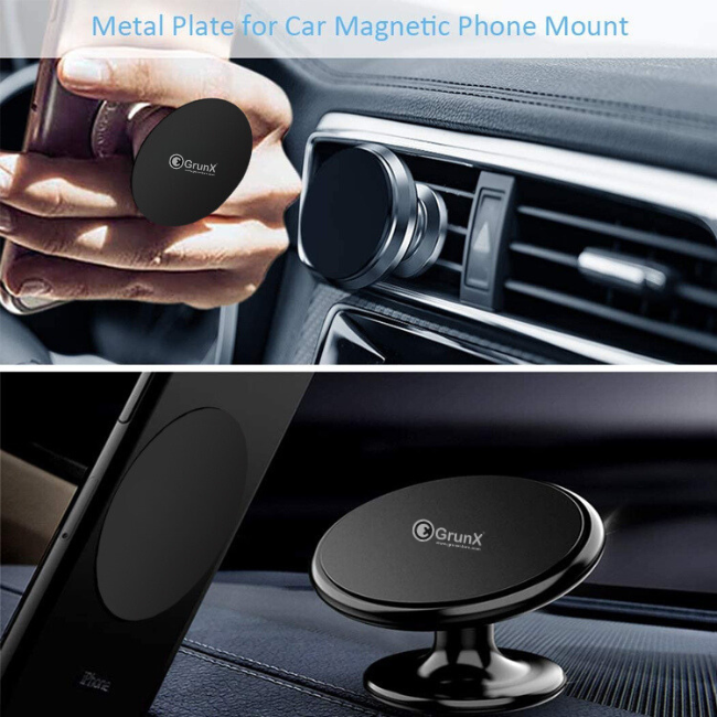 Buzz - Mount Metal Plate with 3M Adhesive for Magnetic Car Mount - Black