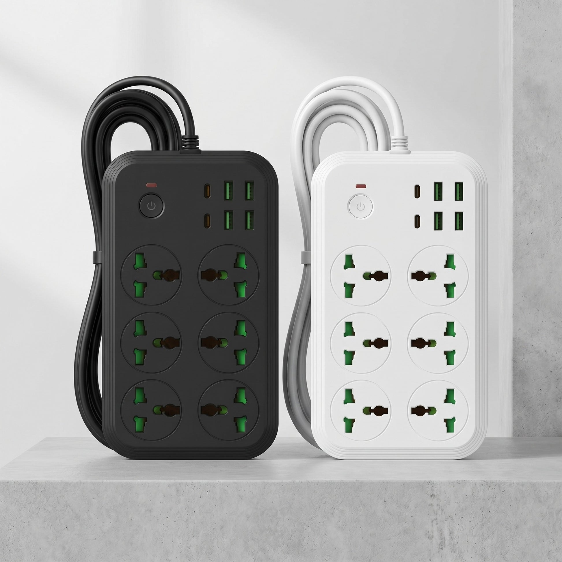 ConnectX 8-in-1 extension board on desk with laptop phone tablet charging 2-meter cable universal socket compatibility India - GrunX