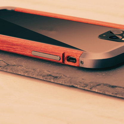 Amazon - Natural Rosewood & Metal Bumper iPhone Case