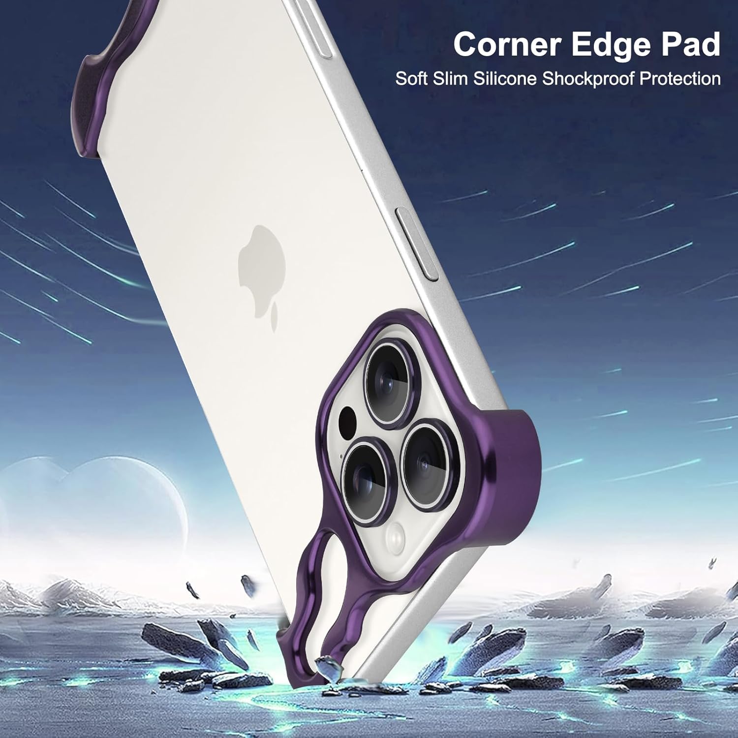 Case and Cover iPhone 14 Pro  Purple Corner Edge Pad Alien GrunX in India