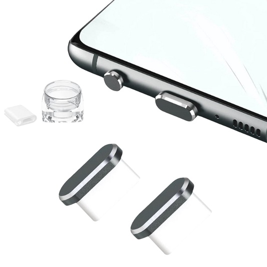 GRUNX Cric metal USB-C anti dust plug with storage box and cable clip on clean Indian desk setup