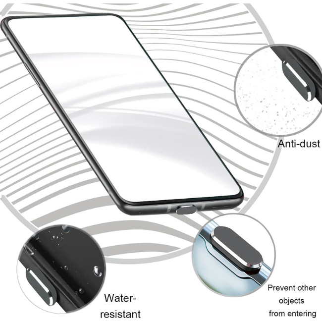 GRUNX Cric Type C dust plug inserted in Samsung Galaxy USB-C port sealing from dust and moisture India
