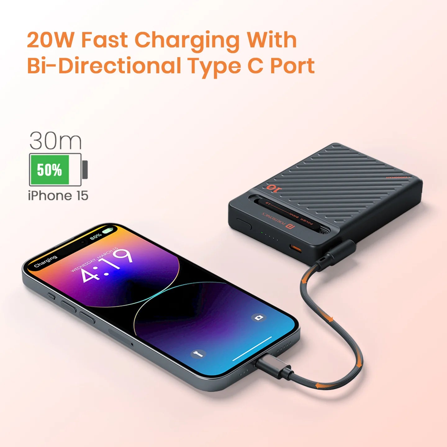 Portronics Chyro 15W Pro MagSafe Wireless Charger | 20W PD Output