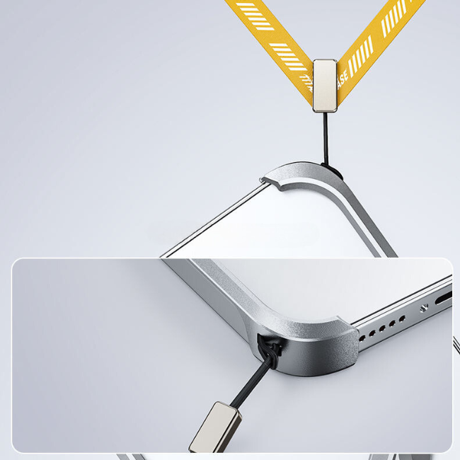Case and Cover iPhone 13  Silver lanyard attachment Bingo GrunX in India