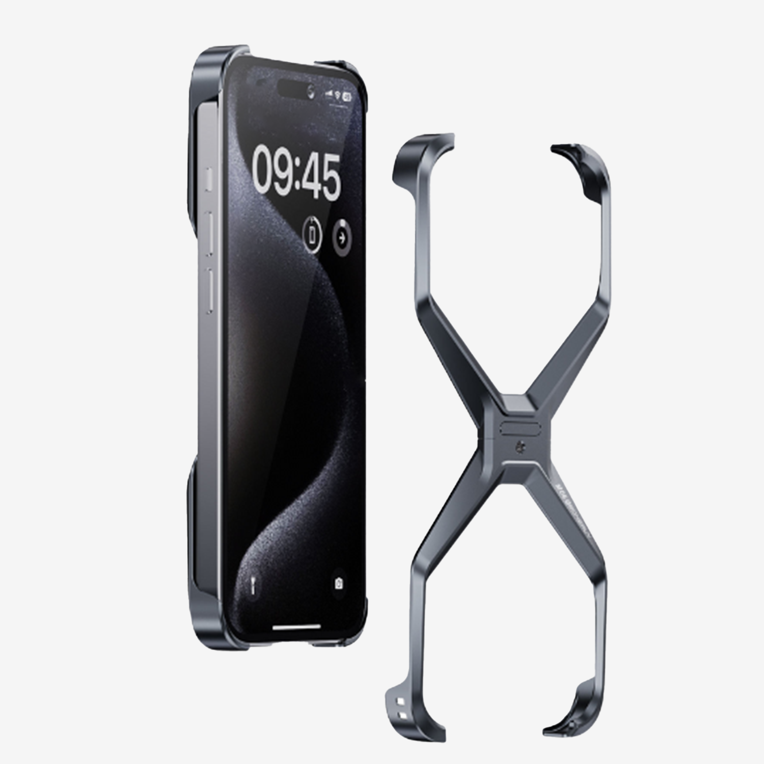 Case and Cover iPhone 15  Silver Front and Back View Bingo GrunX in India