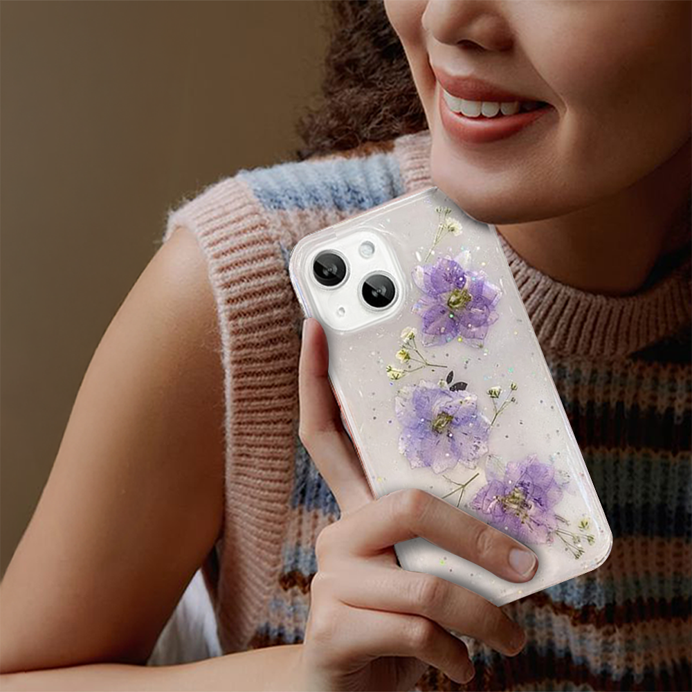 Case and Cover iPhone 15  Purple Woman Showcasing Back View Blossoms GrunX in India