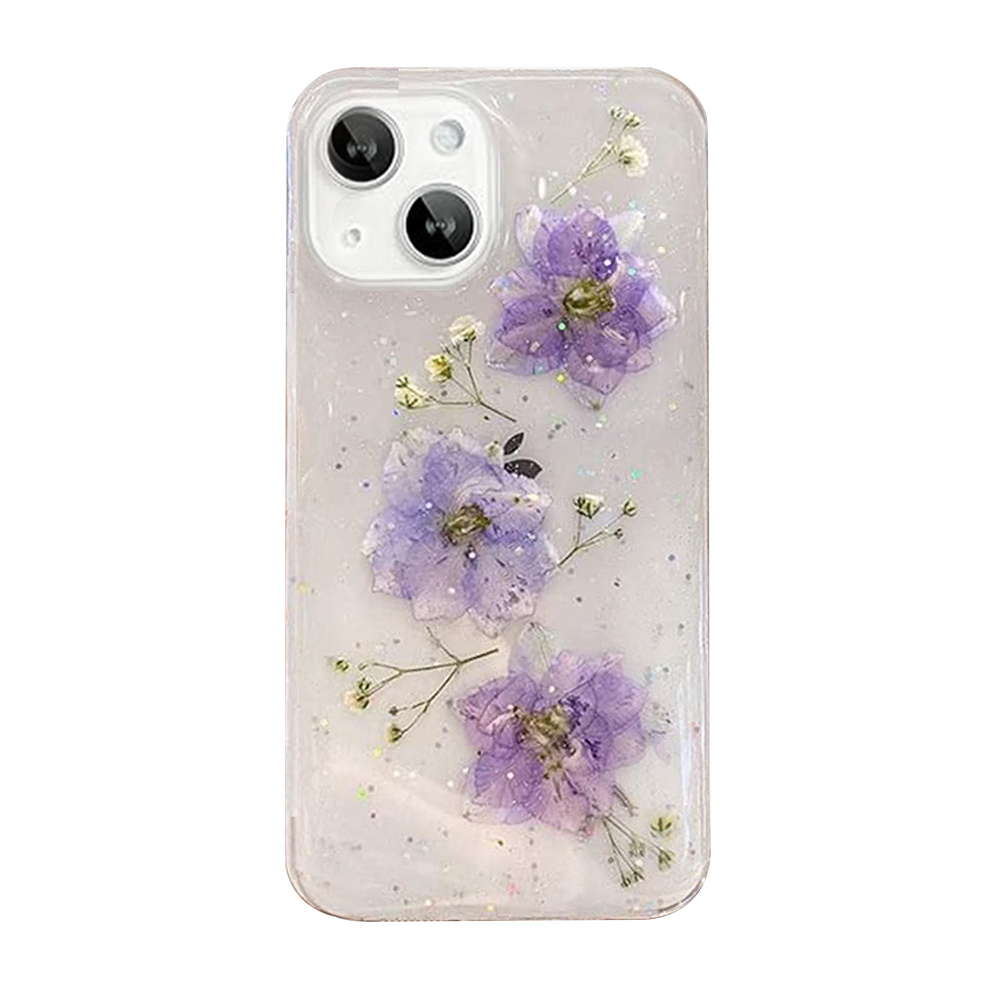 Case and Cover iPhone 16, 16 Plus, 16 Pro, 16 Pro Max  Purple Back View Blossoms GrunX in India