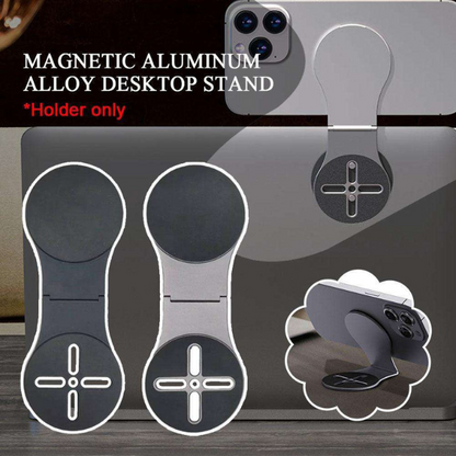 iPad and Mobile Magnetic Holder Mobile & iPad Stand  Adjustable Silver Phone Mounted To Laptop Bond GrunX in India