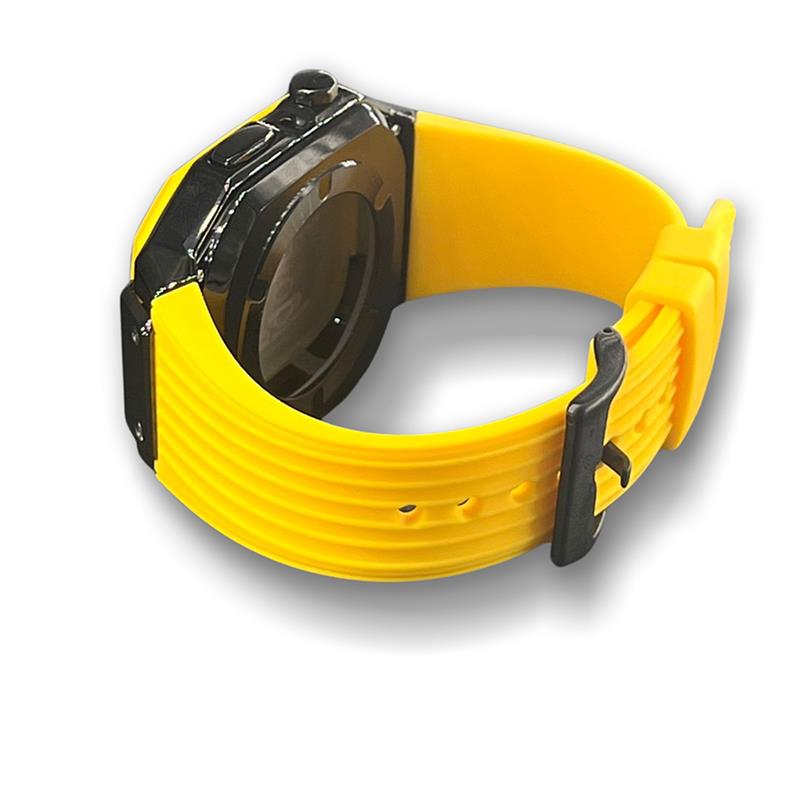 Watch Strap and Watch Band Apple Apple Watch Series  9, 8, 7, 6, 5, 4,Ultra & Ultra 2 44/45mm Yellow Back View Showing Buckle And Strap Bumblebee GrunX in India