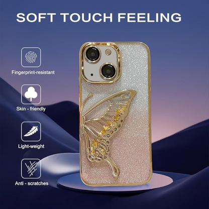 Case and Cover iPhone 13 Pro Max  Pink Fingerprint-Resistent Butterfly GrunX in India
