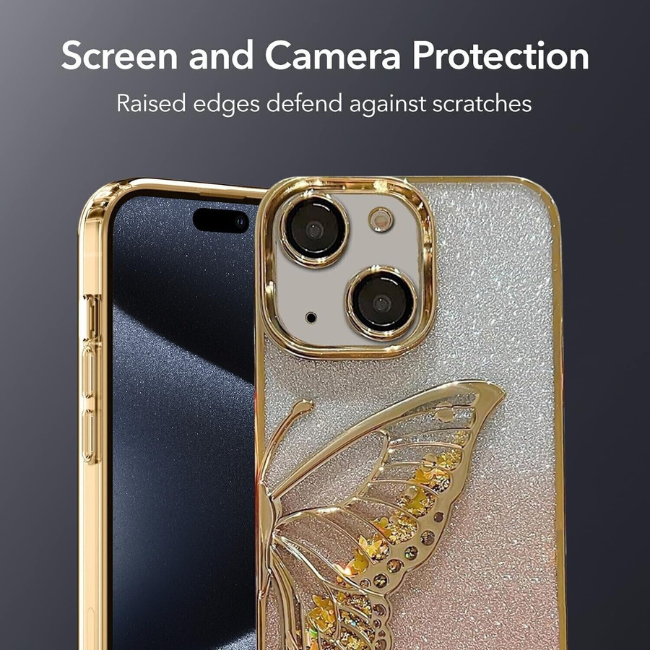Case and Cover iPhone 14 Pro  Pink Screen and Camera Protection Butterfly GrunX in India