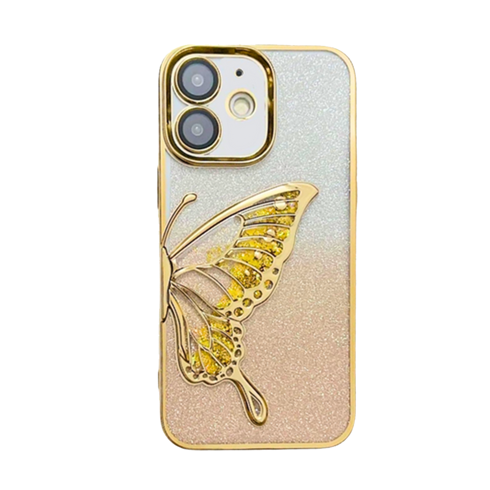 Case and Cover iPhone 15  Pink Back View Butterfly GrunX in India