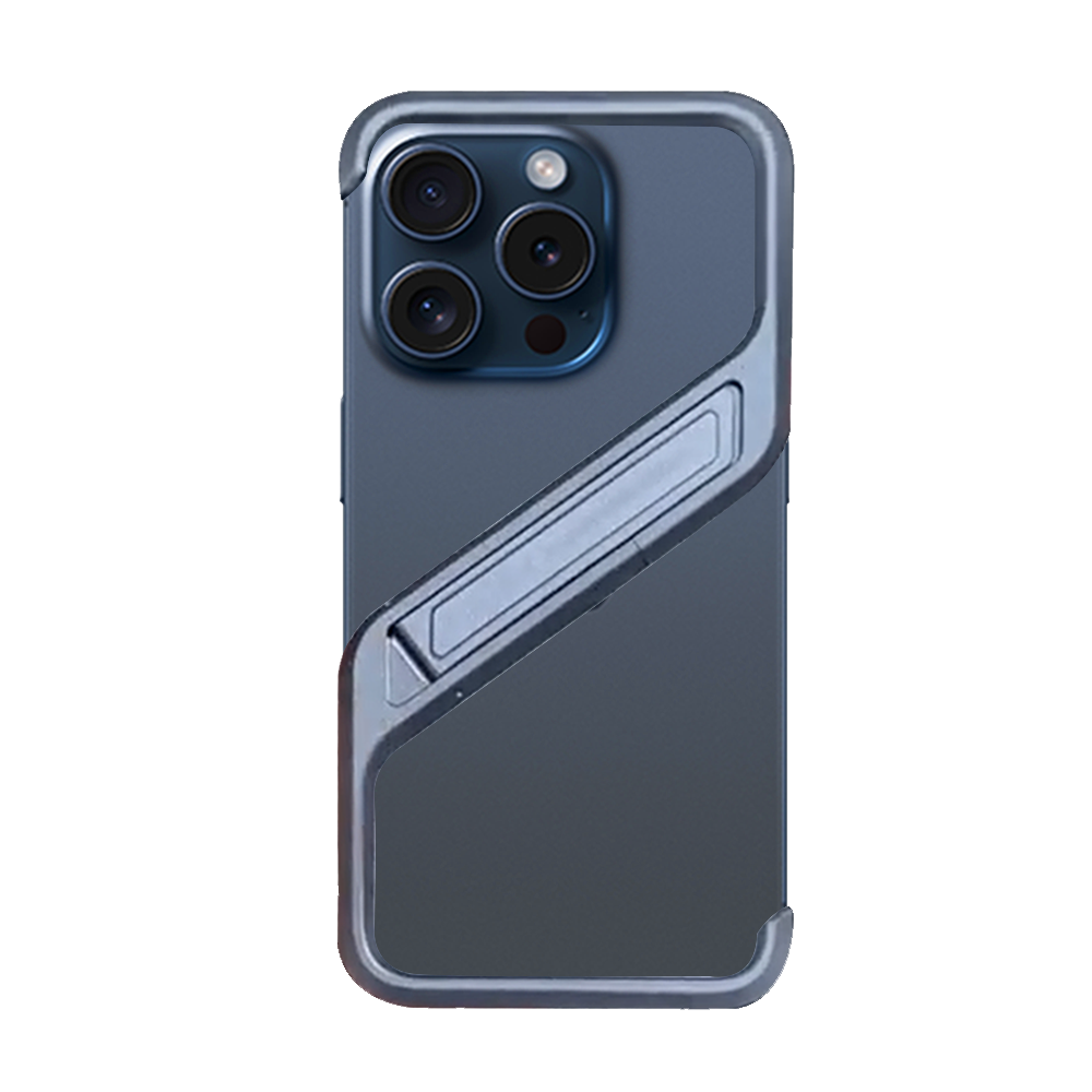 Catch - Aluminium Alloy Shield Kickstand iPhone Case - Grey