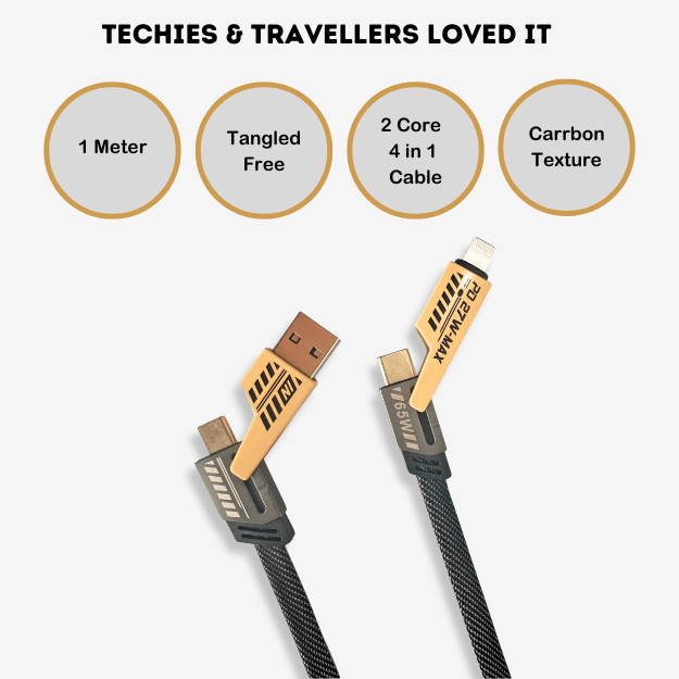 INBAE (2022 Model) 4 in 1 Charging Cable 1 Meter