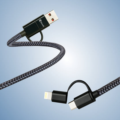 GRUNX Super magnetic cable 360-degree rotating tip charging iPhone and Samsung simultaneously India home setup