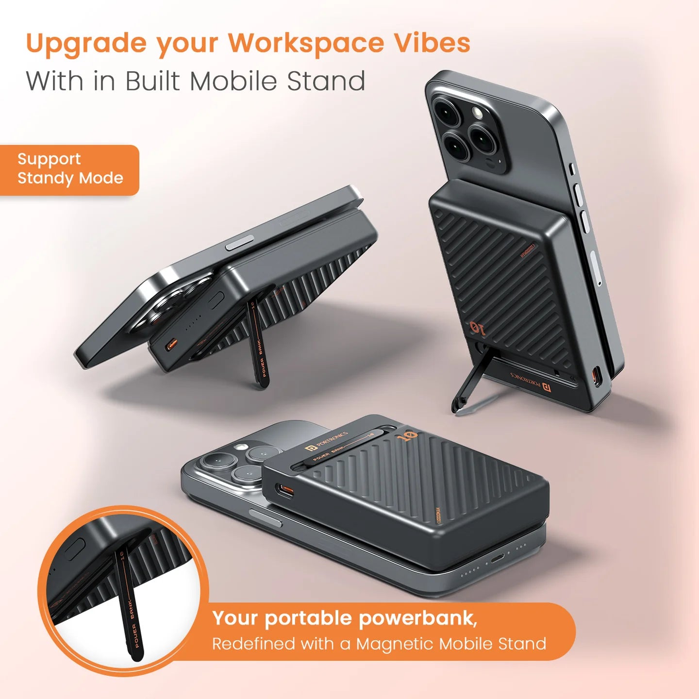 Portronics Chyro 15W Pro MagSafe Wireless Charger | 20W PD Output