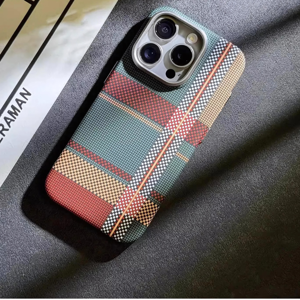 Close-up of the Slim Magnetic Carbon Fiber iPhone Case