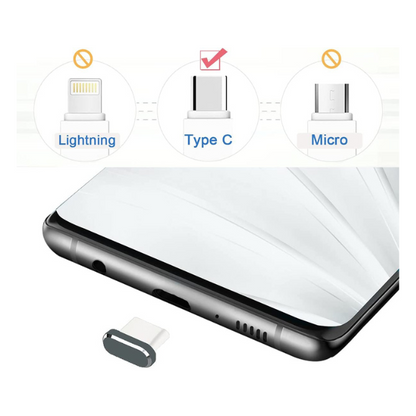 GRUNX Cric Type C dust plug inserted in Samsung Galaxy USB-C port sealing from dust and moisture India