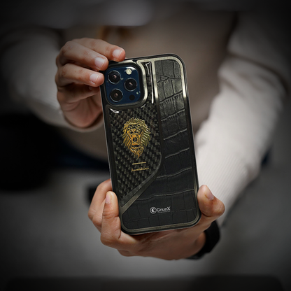 Case and Cover iPhone 14 Plus, 14 Pro, 14 Pro Max  Crocodile Leather Pattern Man Showcasing Back View Crocs GrunX in India