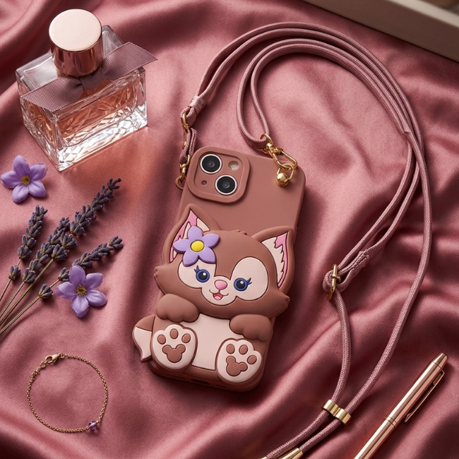 Case and Cover iPhone 15 Plus, 15 Pro, 15 Pro Max  Brown 3D Fox Design Valentine GrunX in India