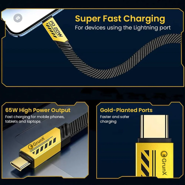 Daily - 2 in 1 Fast Charging Cable 65W | C to C & Lightning