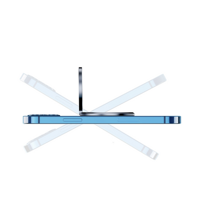 GRUNX Dream magnetic ring holder 180-degree foldable design with iPhone snapped in place on Indian office desk