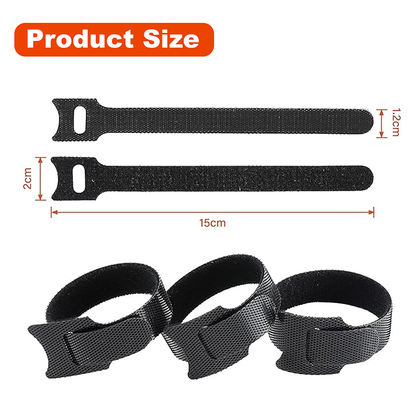 Premium Velcro Cable Tie Wraps for Desk, Travel & Home Cable Organization