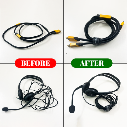 Cable Organizer Velcro Straps by GRUNX – Reusable Wire Management Solution