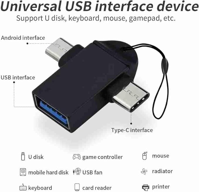 Close-up of Duo Link 2-in-1 Metal OTG Adapter connectors: USB-A and Micro USB for universal device compatibility – available at GrunX