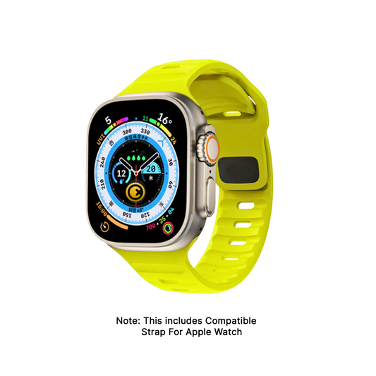 Watch Strap and Watch Band Apple Apple Watch Ultra Series 1 & 2 42/44/45/49mm Light Green Front View Smartwatch Energy GrunX in India