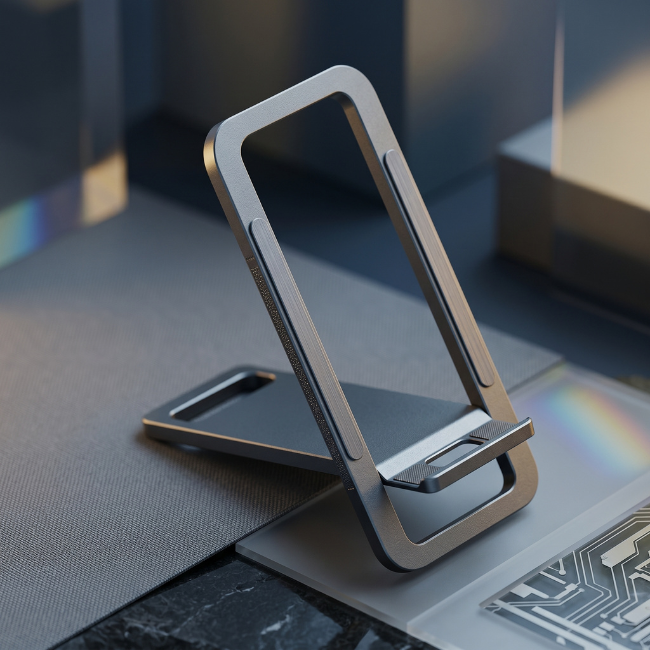 Mobile Stand and Holder Mobile & iPad Stand  Adjustable Grey Slim Design Bolt GrunX in India