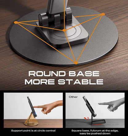 Flexo 360° Adjustable Metal Phone & Tablet Stand – Sleek design for smartphones and tablets – available at GrunX