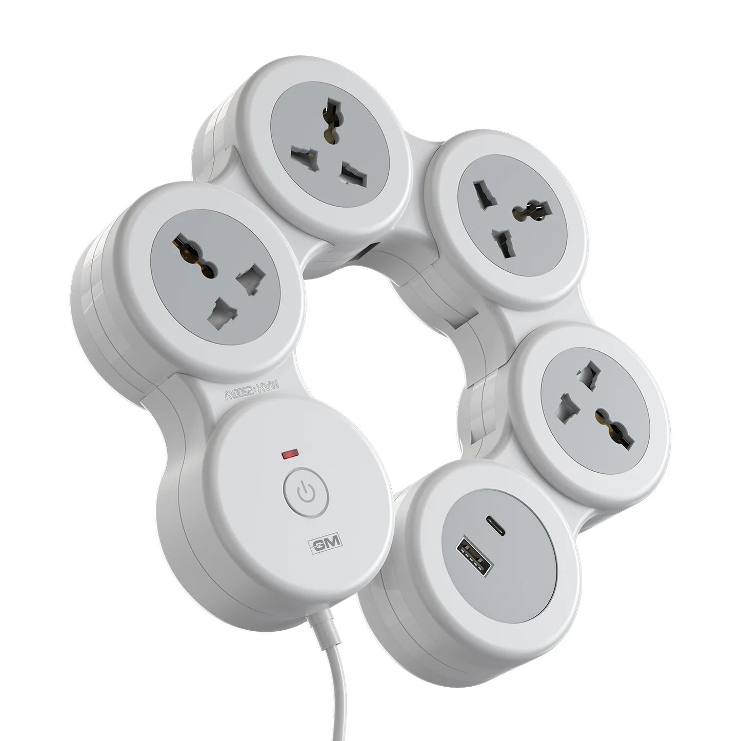 5 plus 1 spike guard with USB C and USB A ports power strip