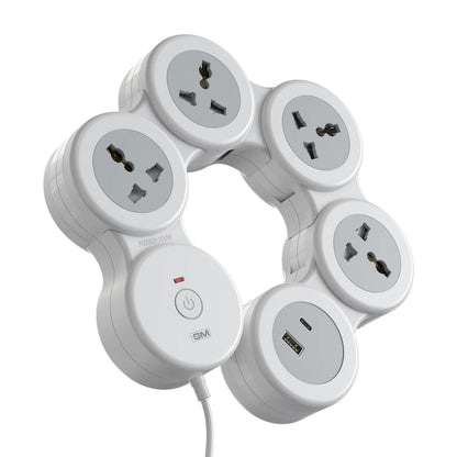 5 plus 1 spike guard with USB C and USB A ports power strip