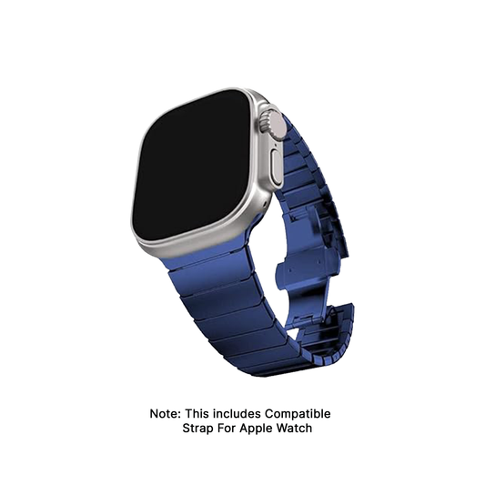Watch Strap and Watch Band Apple Apple Watch Ultra Series 1 & 2 42/44/45/49mm Blue Showing Stainless Steel Watch Strap Ghost GrunX in India