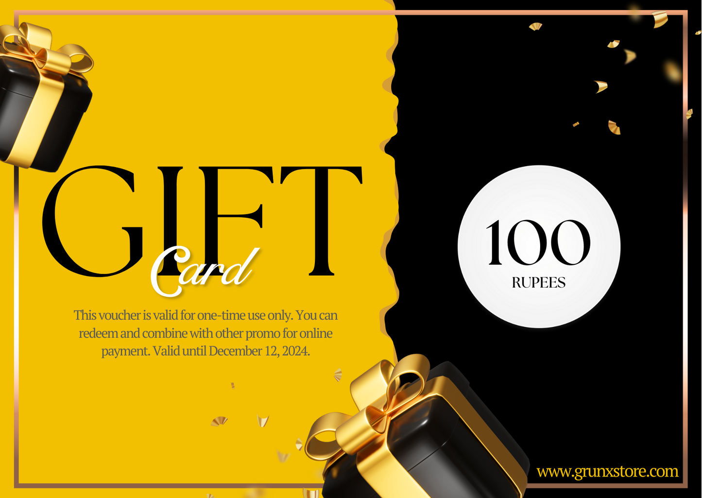 GRUNX Gift Card for Every Occasion – Perfect Digital Gift Voucher for Birthdays, Festivals & Special Moments