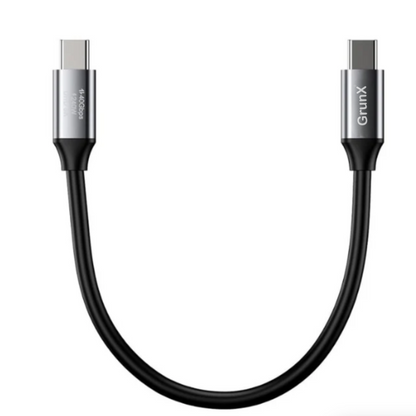 USB4 USB-C to USB-C Short Cable in black with aluminum alloy connectors supporting data transfer 3.4A charging and 8K video output
