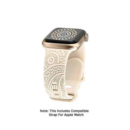 Watch Strap and Watch Band Apple Apple Watch Series 8, 7, 6, 5, 4,SE 38/40/41mm Off White Photo With Description Of Compatible Strap Hilton GrunX in India