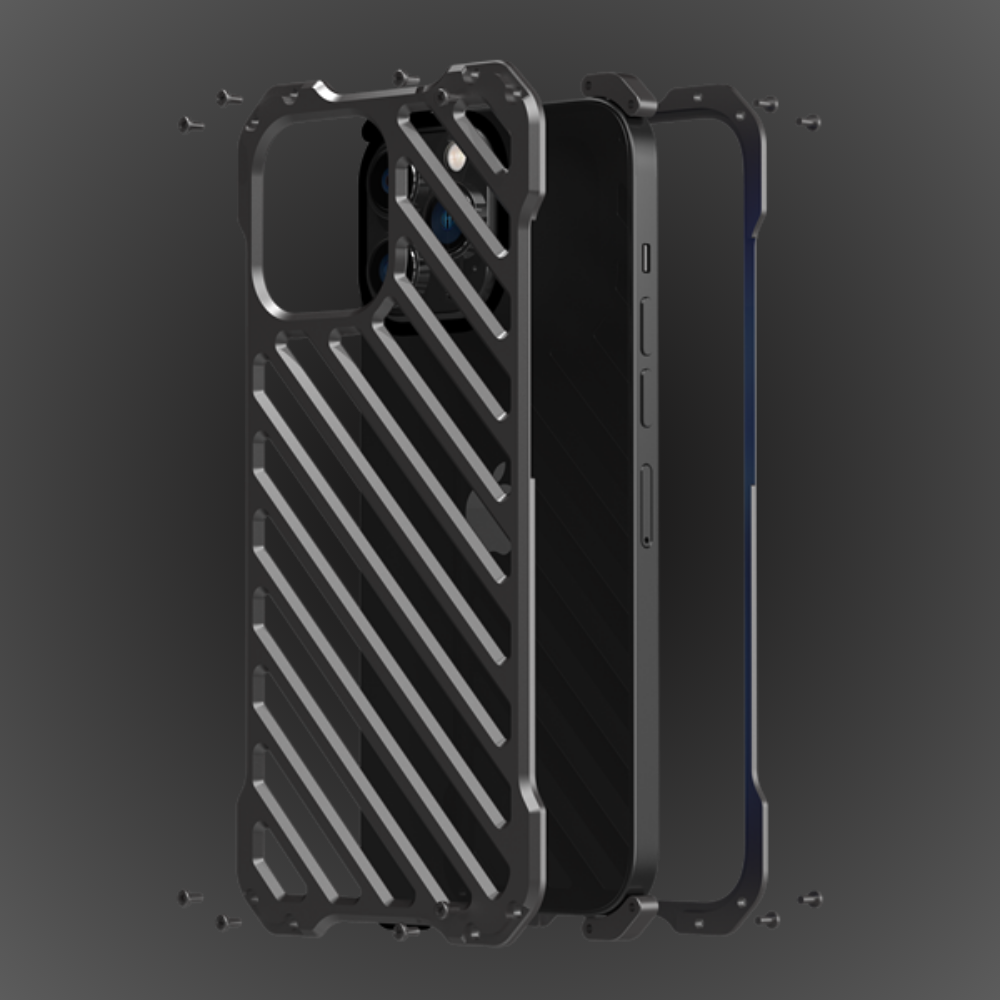 Case and Cover iPhone 12  Dark Gray Detachable Frame and Protective Structure Hollow GrunX in India
