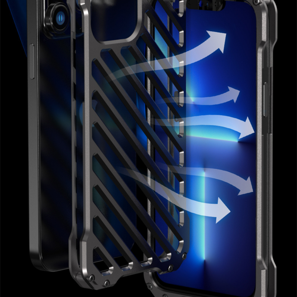Case and Cover iPhone 12 Pro  Dark Gray Enhanced Heat Dissipation for Improved Cooling Performance Hollow GrunX in India