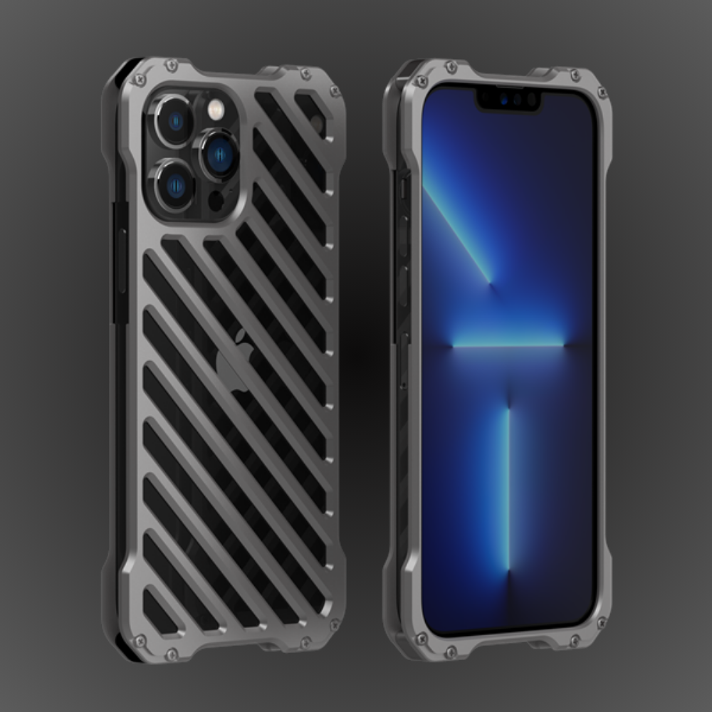 Case and Cover iPhone 14  Dark Gray Front and Back View Hollow GrunX in India