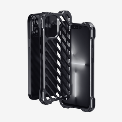 Case and Cover iPhone 14 Plus, 14 Pro, 14 Pro Max  Dark Gray Shockproof Aluminium Hollow GrunX in India