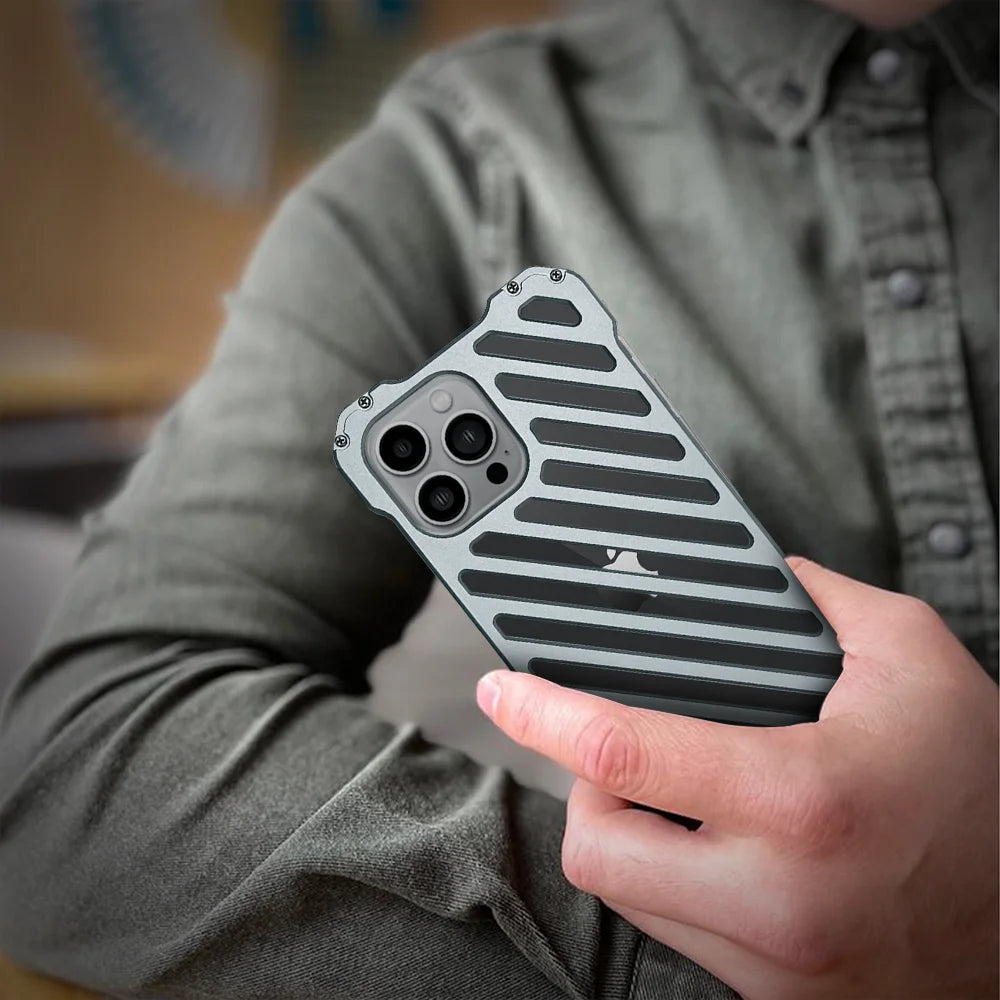 Hollow - Shockproof Aluminium iPhone Metal Case - Dark Gray
