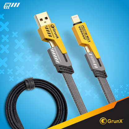 4 in 1 fast charging cable with grunx logo