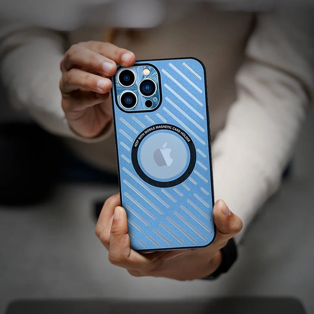 Ice - iPhone Metal Case with MagSafe Charging - Blue